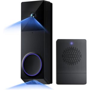 WYZE Wireless Duo Cam Video Doorbell (Chime Included), Battery Powered, 2K Full HD Video, 2 Cameras (People and Package), 2-Way Audio, Color Night Vision(New Version-Wireless Duo Cam Doorbell Camera)