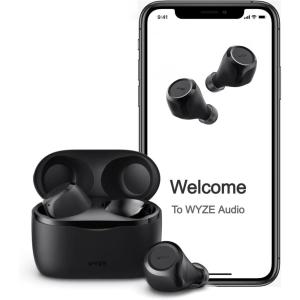WYZE Wireless Earbuds 5.0 Bluetooth Headphones with IPX5 Sweat Resistance, 30 dB Noise Reduction,4 Voice-Isolating Mics, Alexa Built-in True Wireless Earbuds,Charging Case, Workout,Sports