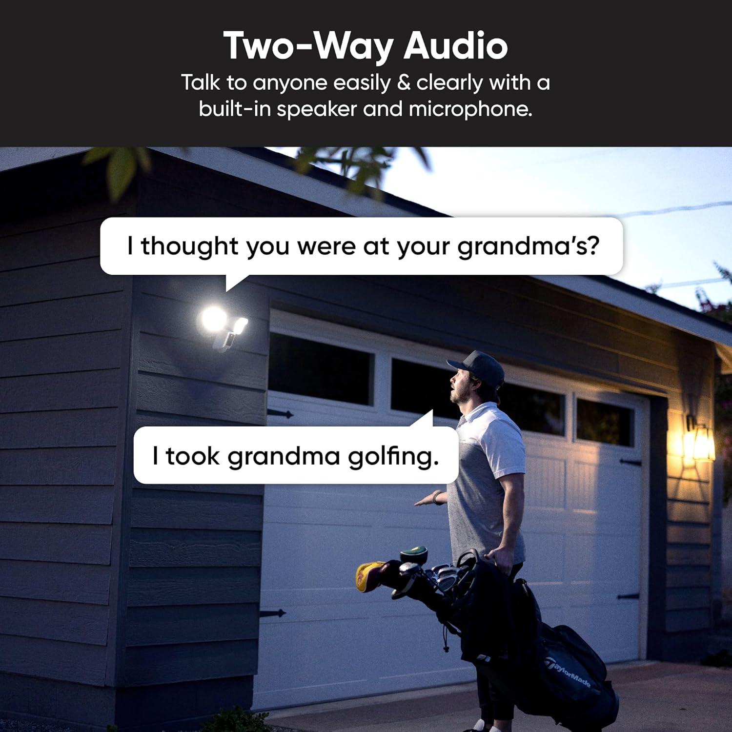 imageWYZE Floodlight Camera v2 Security Camera Outdoor 2K HD with Color Night Vision 2800Lumen LEDs 160 Wide View 105dB Siren Works with Alexa amp Google Assistant Wired Free Expert SupportBlack