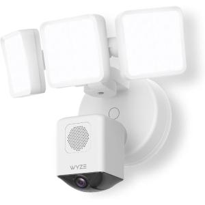 WYZE Floodlight Camera Pro, PCMag Editors’ Choice 3000-Lumen LEDs, 2.5K HD Outdoor Security Camera, 180° Wide View, Color Night Vision, Works with Alexa & Google, Wired. Free Expert Setup(White)