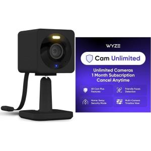 WYZE OG Black 2-pack with Wyze Cam Unlimited Monthly, covers Unlimited Wyze cameras, Auto-Renews at $9.99/month, Activation Required, Cancel Anytime