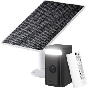 WYZE Wireless Outdoor/Indoor Battery Security Camera, 2.5K HDR Color Night Vision, Motion Detection, Spotlight&Siren, 2-Way Audio, Alexa&Google Assistant Compatible Solar Panel for Solar Charging(Black)