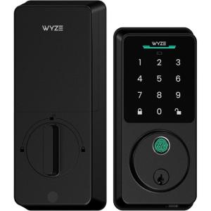 Wyze Palm Lock, Smart Door Lock with Palm Vein Recognition, Keyless Entry Smart Locks for Front Door, Keypad, Auto Lock, Dual Battery, Wi-Fi, Works with Alexa & Google, BHMA, IP53, Mechanical Key(Lock Bolt v2)