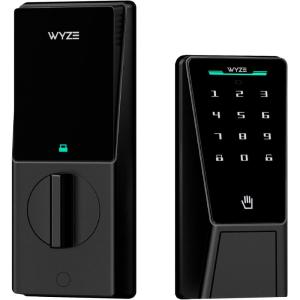 Wyze Palm Lock, Smart Door Lock with Palm Vein Recognition, Keyless Entry Smart Locks for Front Door, Keypad, Auto Lock, Dual Battery, Wi-Fi, Works with Alexa & Google, BHMA, IP53, Mechanical Key(Palm Recognition Smart Deadbolt Lock)