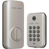 imageWyze AutoLock Bolt Fingerprint Keyless Entry Door Smart Bluetooth Deadbolt Replacement Backlit Keypad IPX5 Weatherproof inApp History and Scheduled Access BHMA UL 20Min Fire RatedSatin Nickel