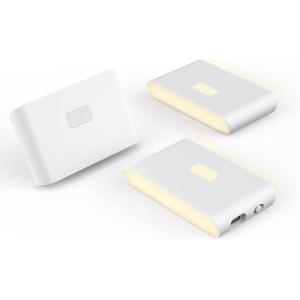 WYZE Rechargeable Night Lights with Dusk to Dawn & Motion Sensors, Warm & Soft White Stair Lights for Bathroom, Hallway, Linkable, Magnetic Mount, 3 Pack